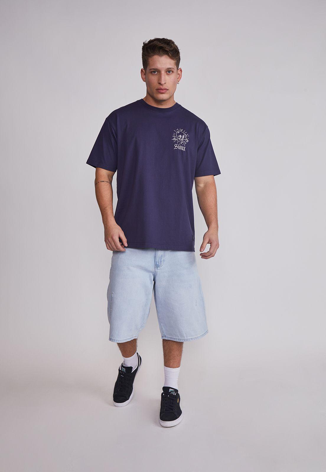 Polera Hombre Frases Azul Sioux-4