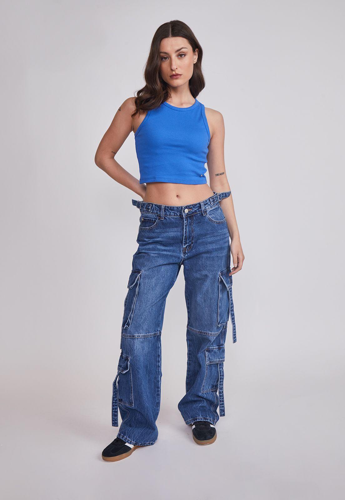 Peto Mujer Halter Crop Negro Sioux-4