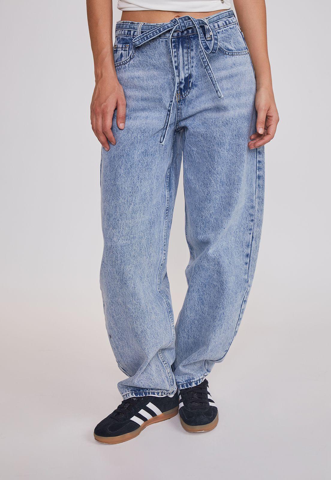 Jeans Mujer Balloon Lazo Azul Sioux-0