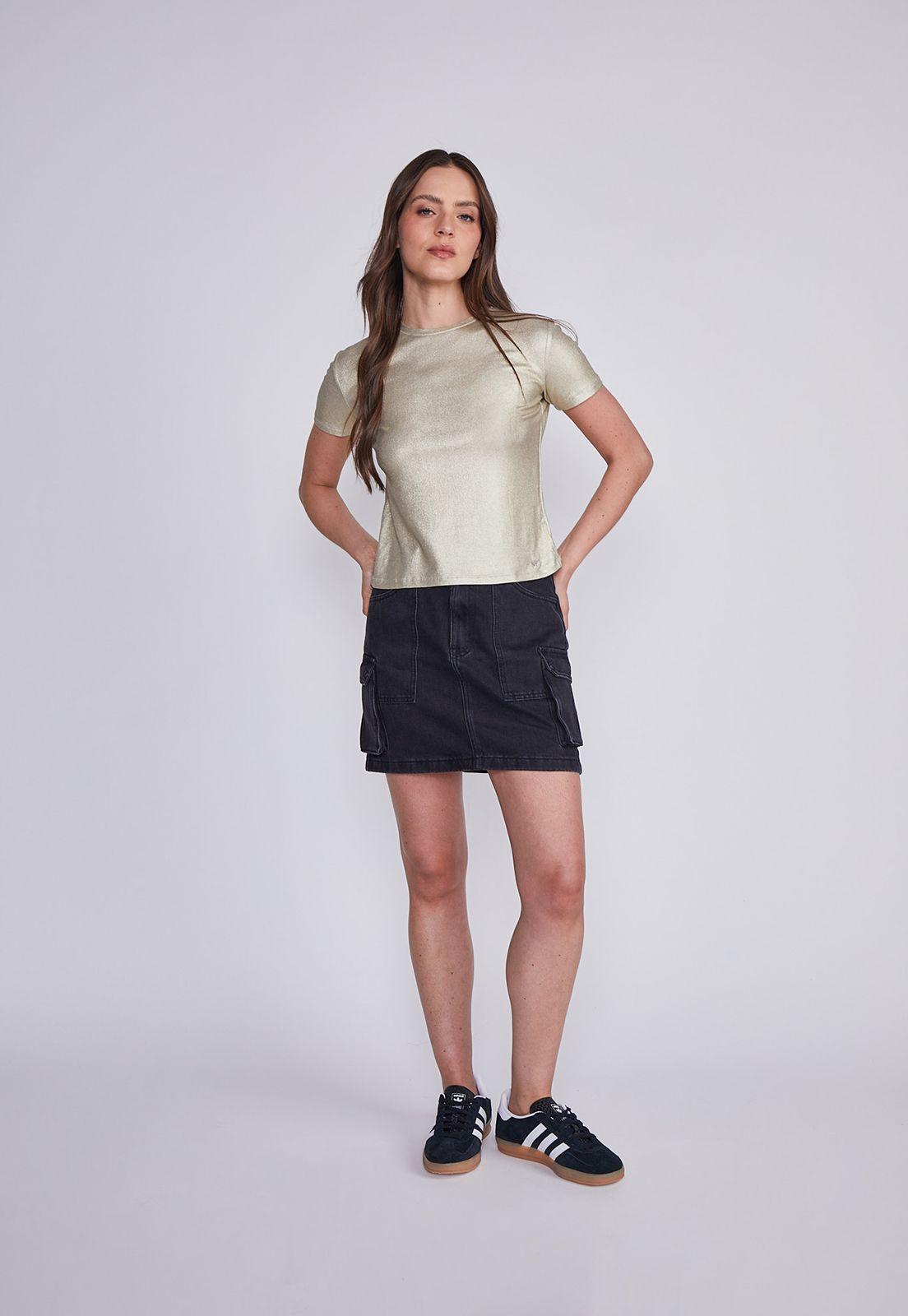 Polera Mujer Mostaza Brillante Sioux-4