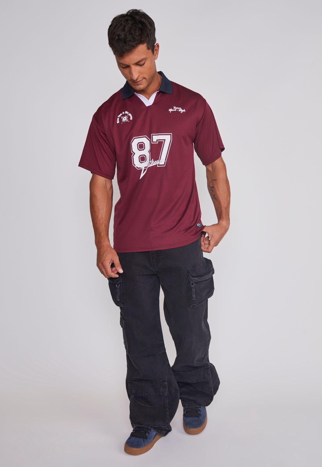 Polera Hombre Fútbol Retro Burdeo Sioux-2