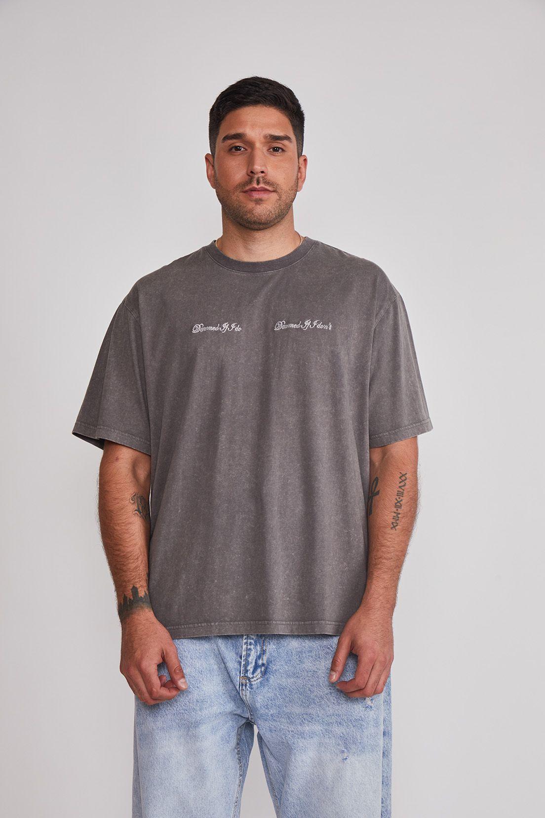 Polera Hombre Lavada Gris Sioux-0