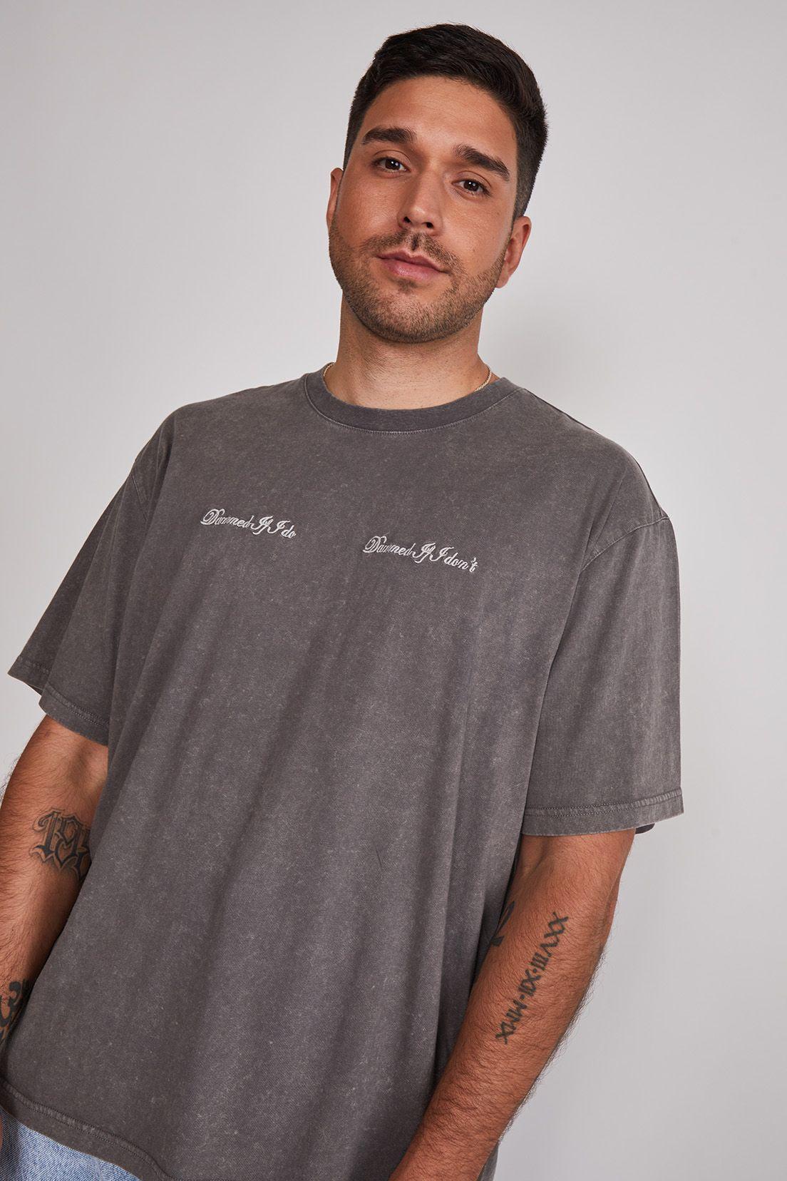 Polera Hombre Lavada Gris Sioux-1