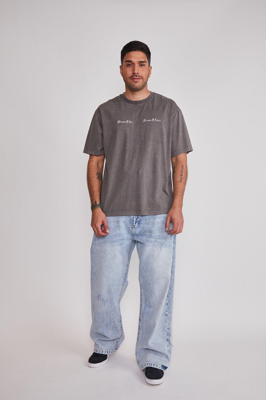 Polera Hombre Lavada Gris Sioux-2