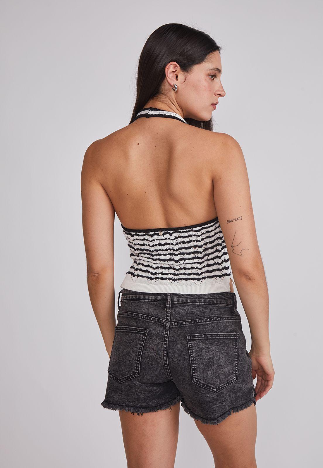 Peto Mujer Halter Tejido Blanco Sioux-3