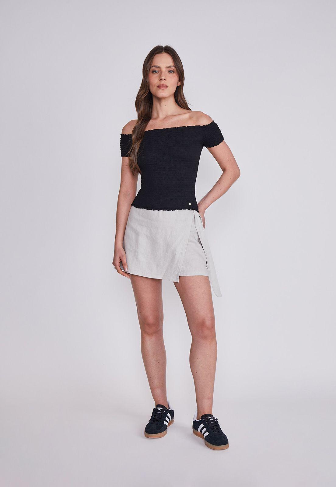 Polera Mujer Negro Panal Sioux-4