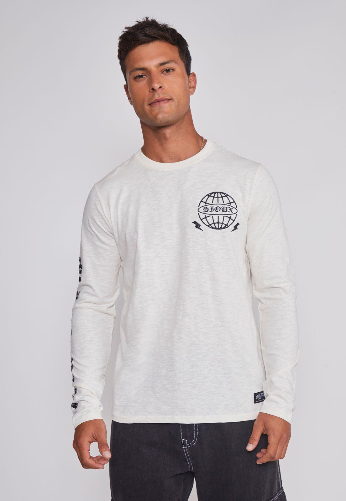 Polera Hombre Estampada Brazos Blanco Sioux-0