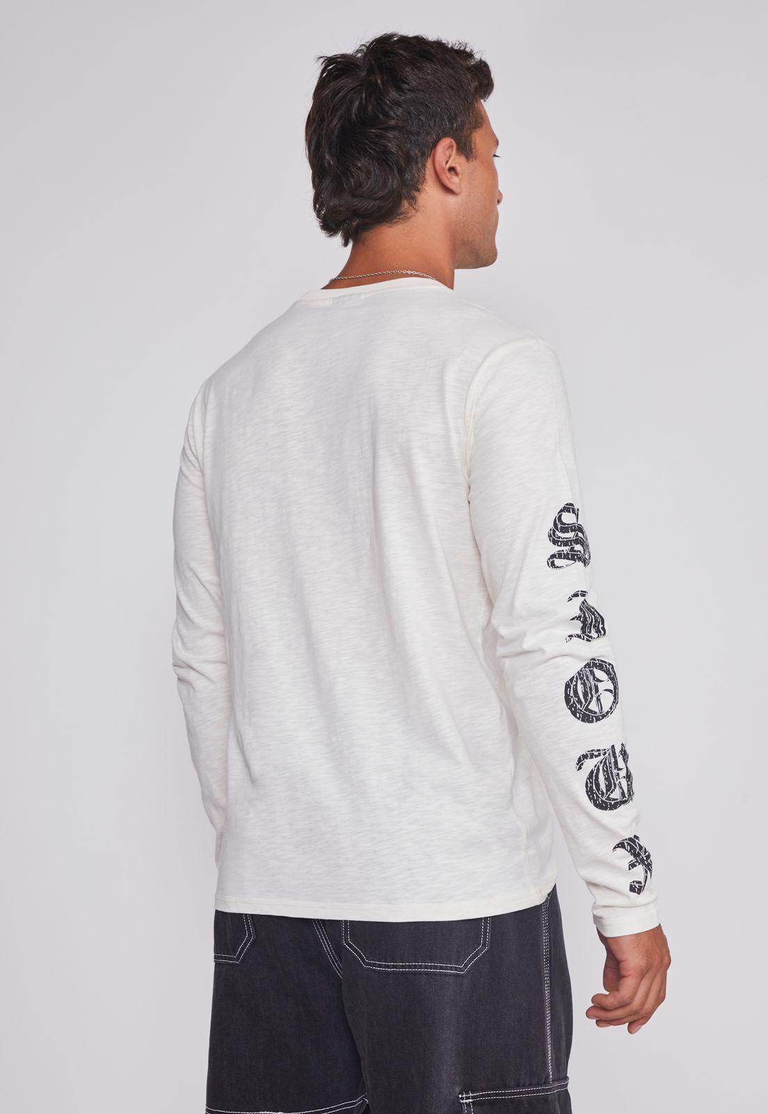 Polera Hombre Estampada Brazos Blanco Sioux-1