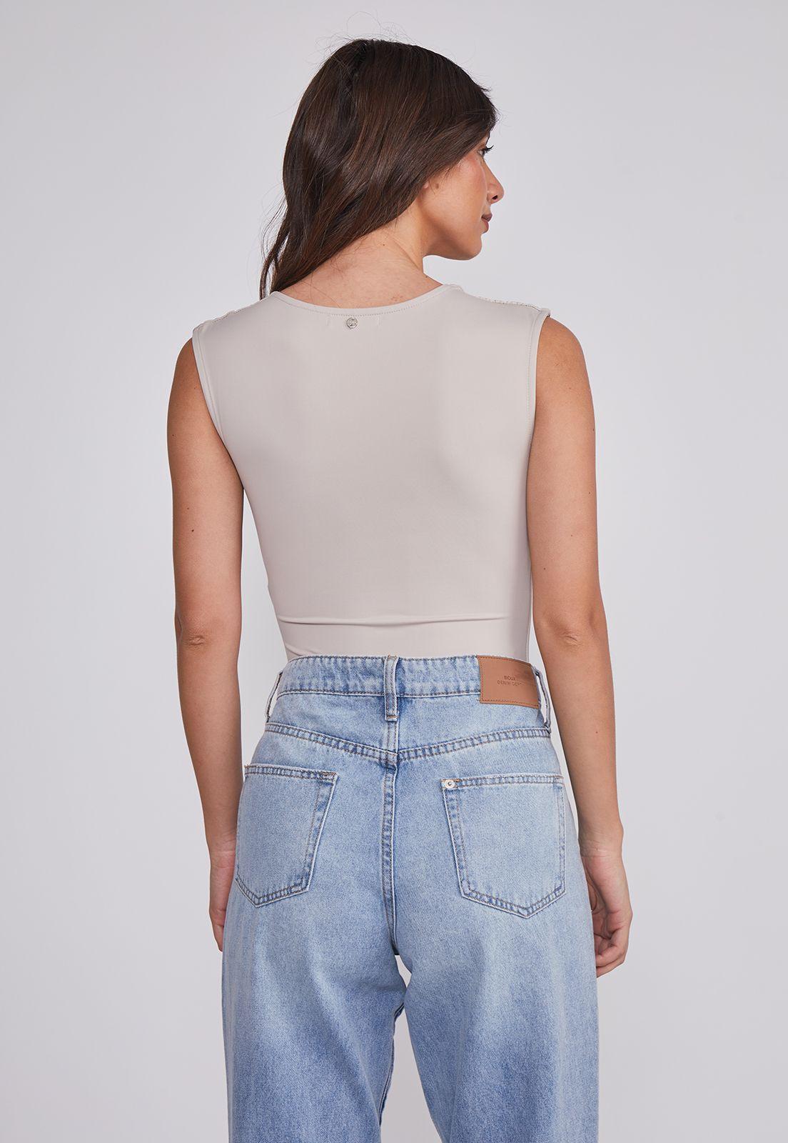 Body Mujer Recogido Cintura Beige Sioux-2