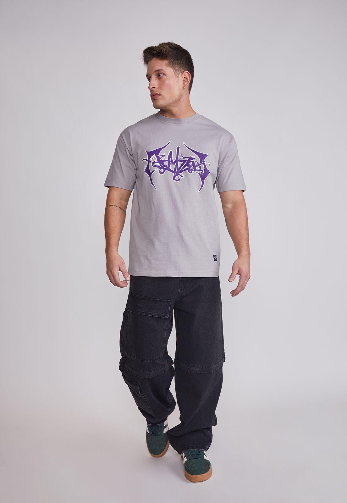 Polera Hombre Print Death Gris Sioux-4