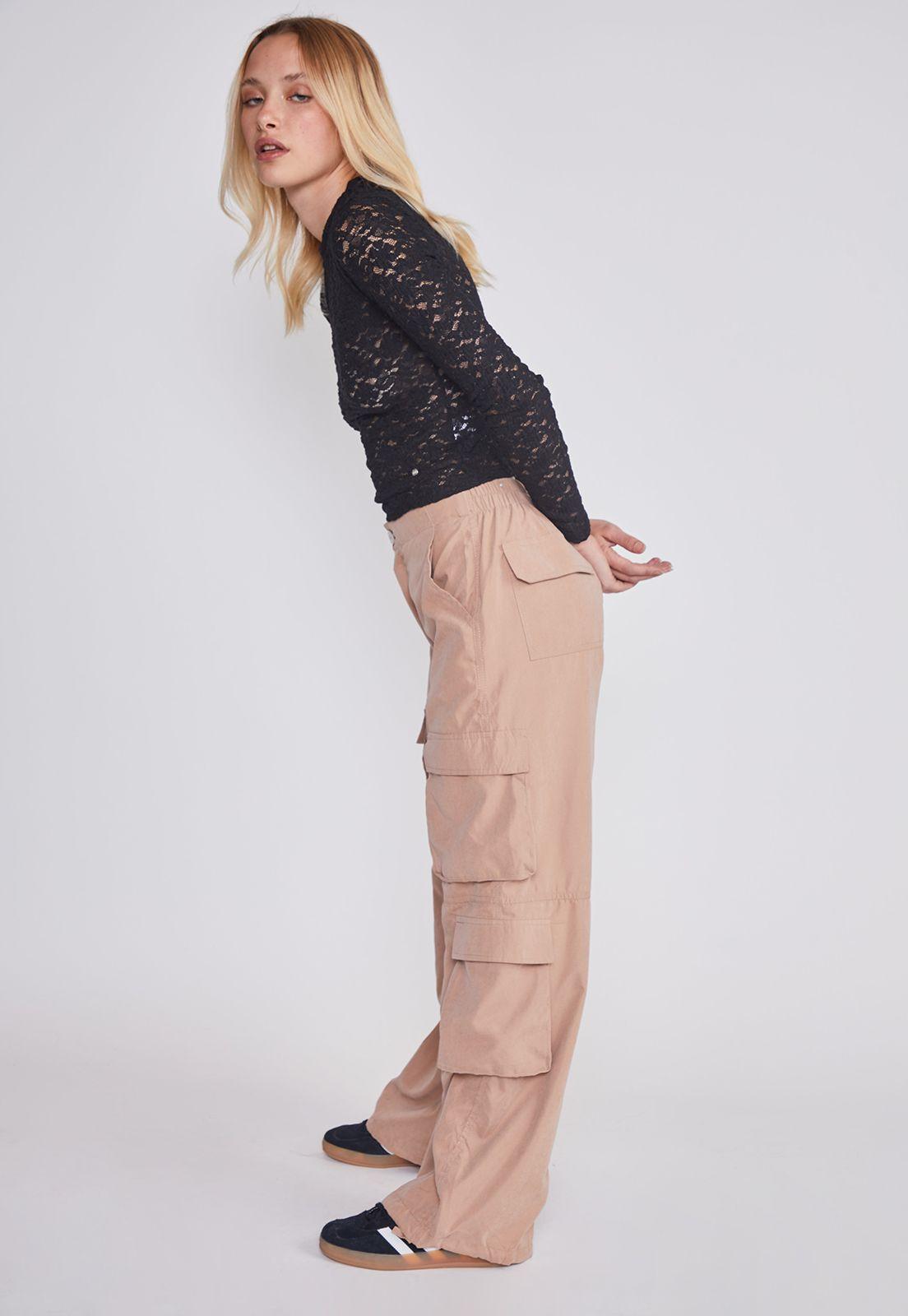 Pantalon Mujer Cargo Basta Cafe Sioux-0