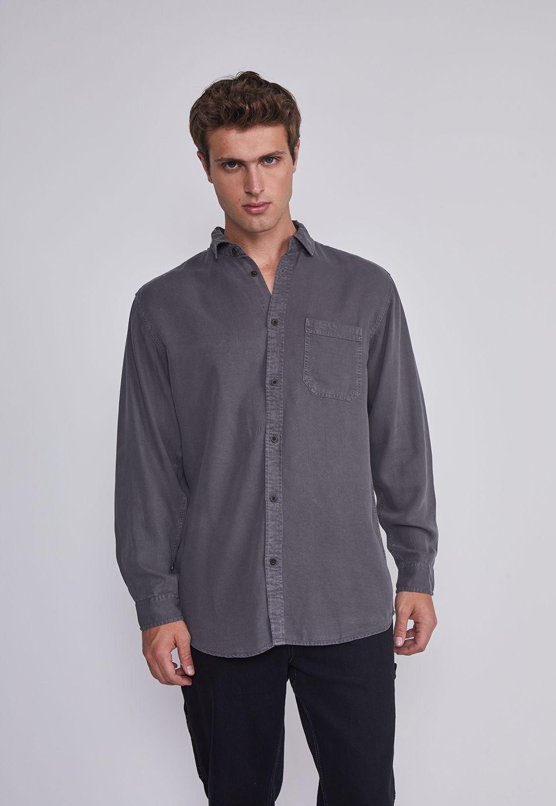 Camisa Hombre Lavada Gris Sioux-0