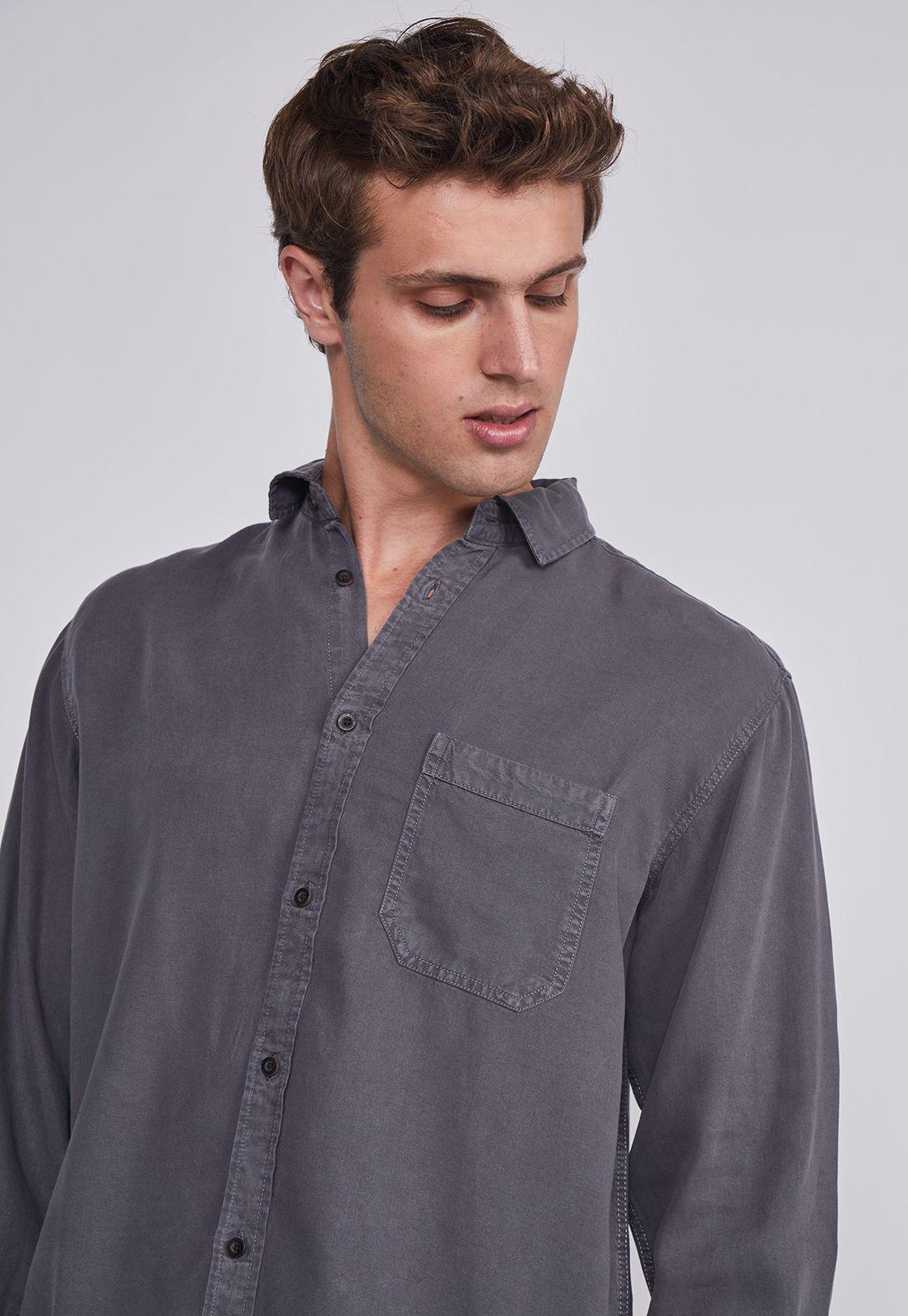 Camisa Hombre Lavada Gris Sioux-1