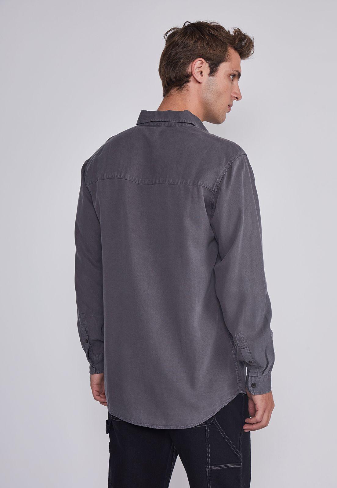 Camisa Hombre Lavada Gris Sioux-3