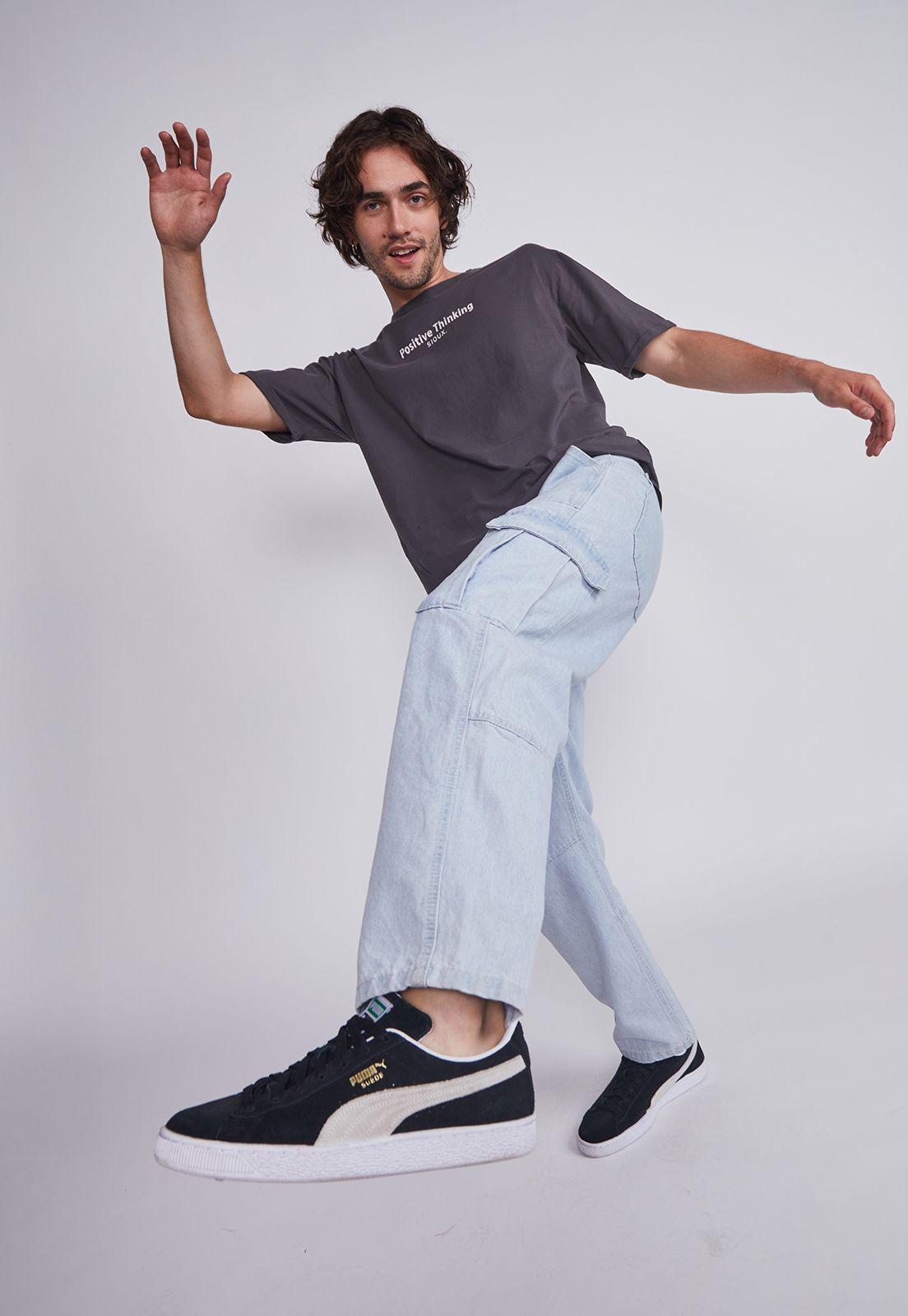 Jeans Hombre Celeste Cargo Claro Sioux-1