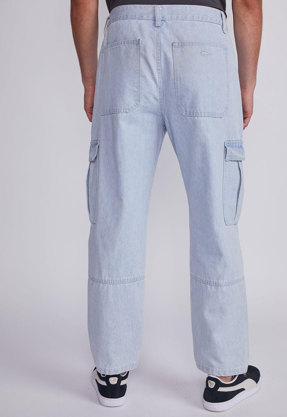 Jeans Hombre Celeste Cargo Claro Sioux-3