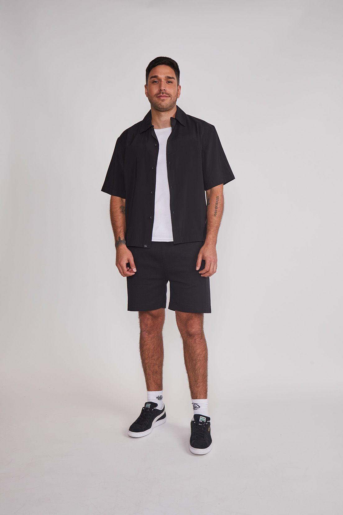 Camisa Hombre Boxy Fit Negro Sioux-4