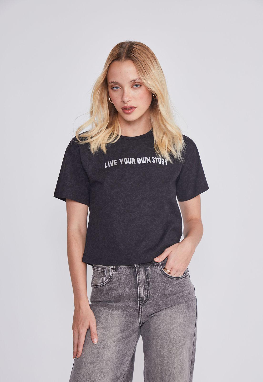 Polera Mujer Lavada Gris Sioux-0