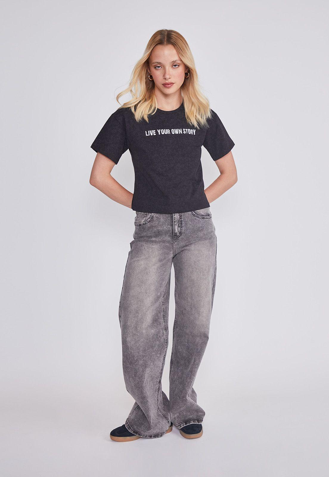 Polera Mujer Lavada Gris Sioux-4