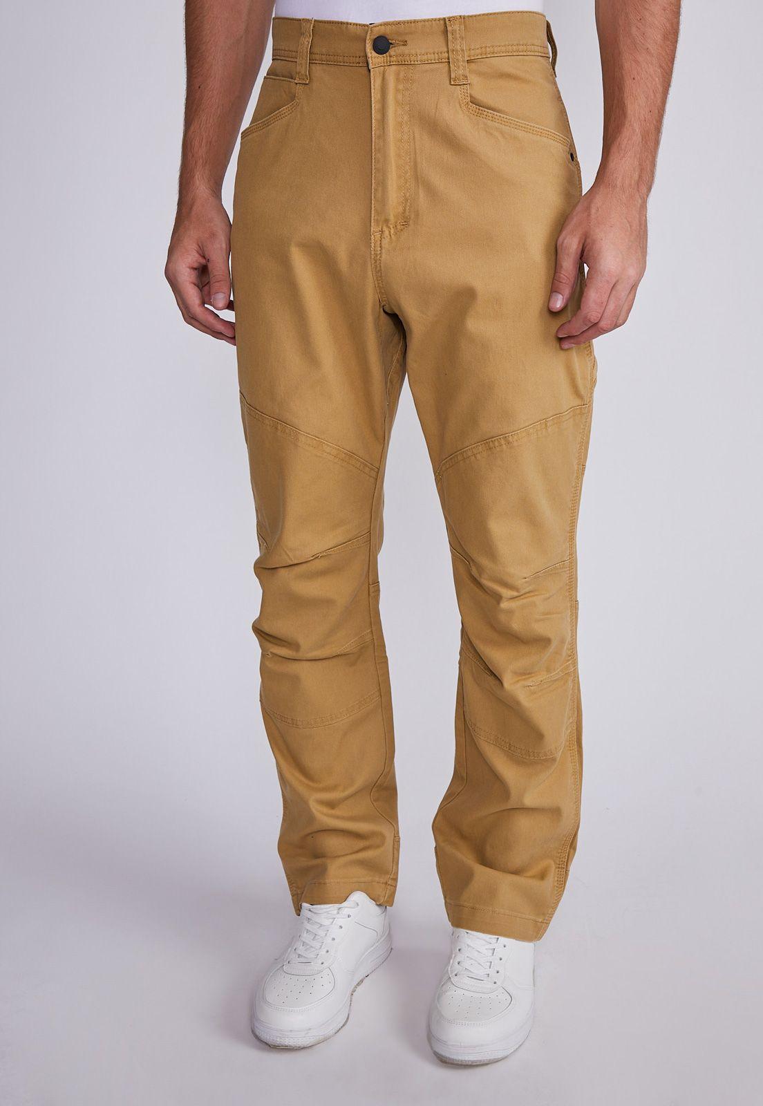 Pantalón Hombre Beige Elasticado Recto Sioux-0