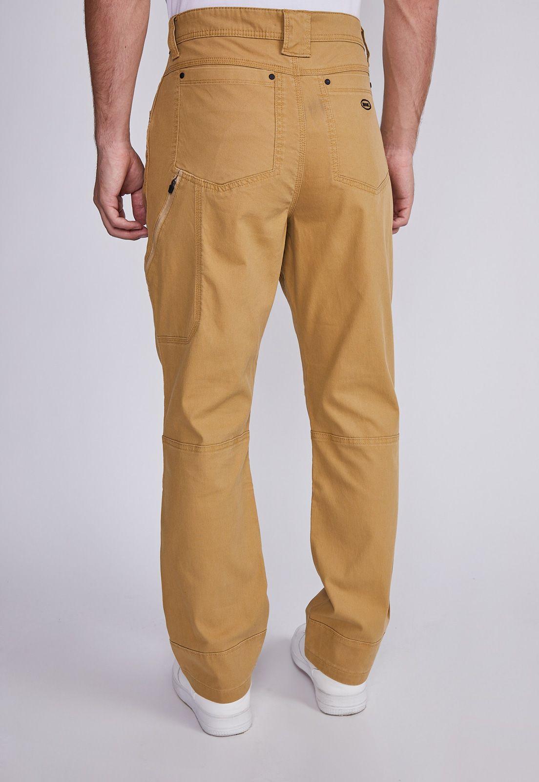 Pantalón Hombre Beige Elasticado Recto Sioux-2
