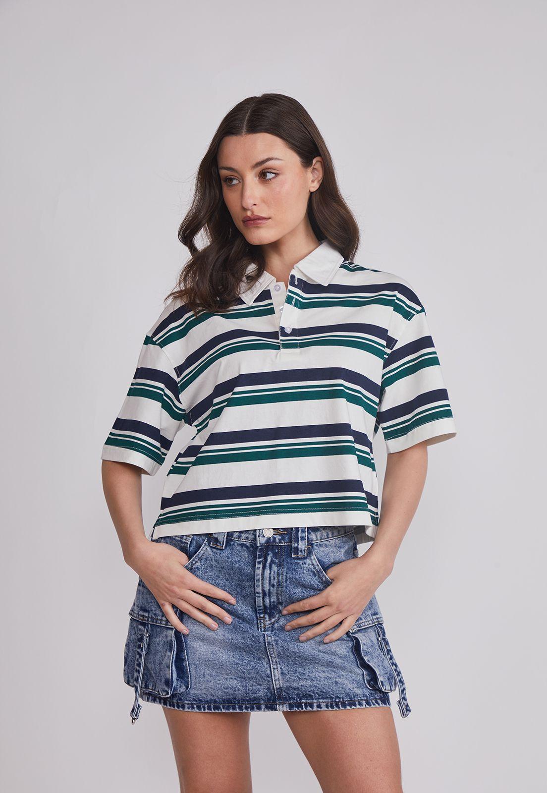 Polera Mujer Cuello Piqué Blanco Sioux-0