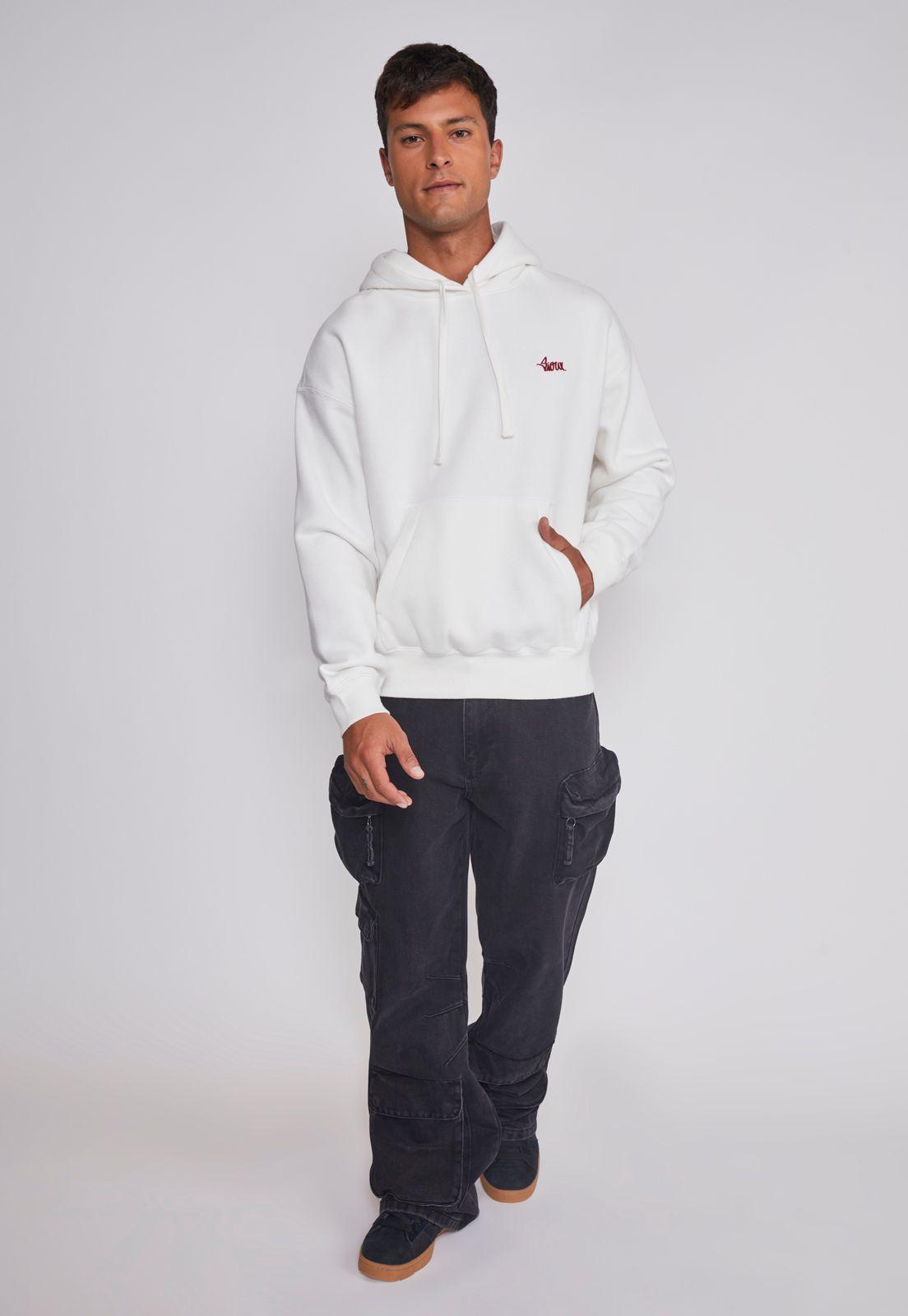 Polerón Hombre Basic Bordado Gorro Crudo Sioux-2