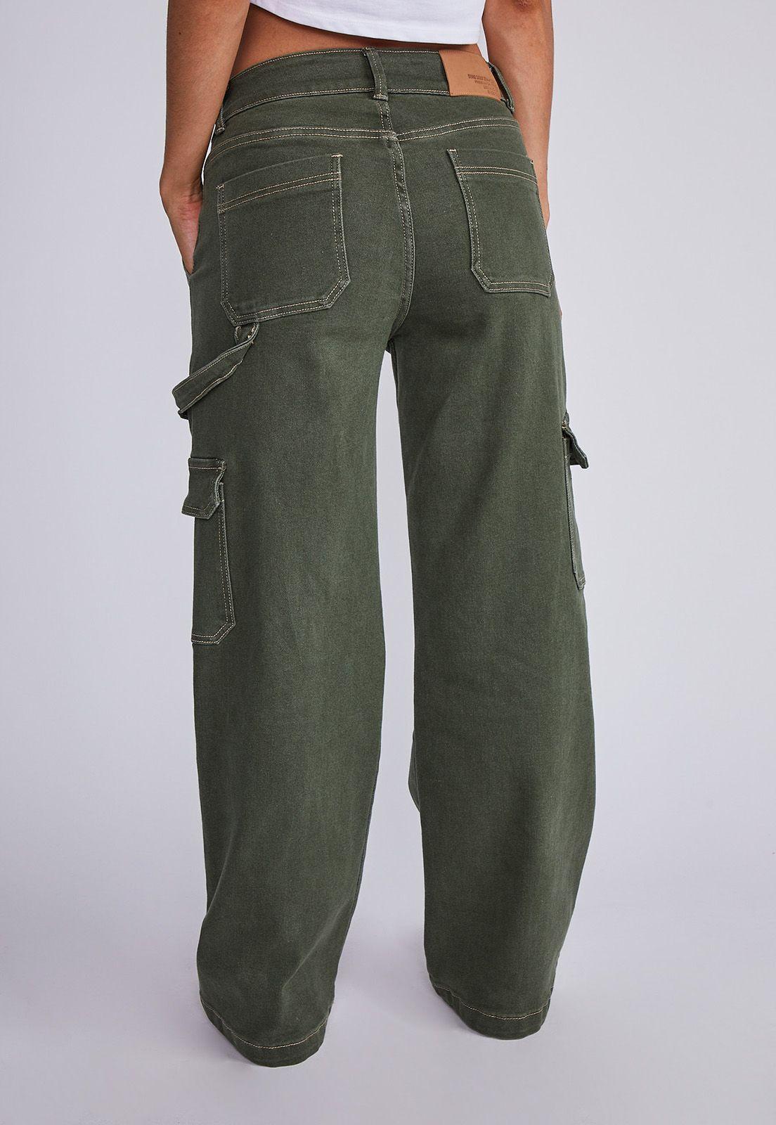 Pantalón Mujer Verde Denim Tipo Carpintero Sioux-2