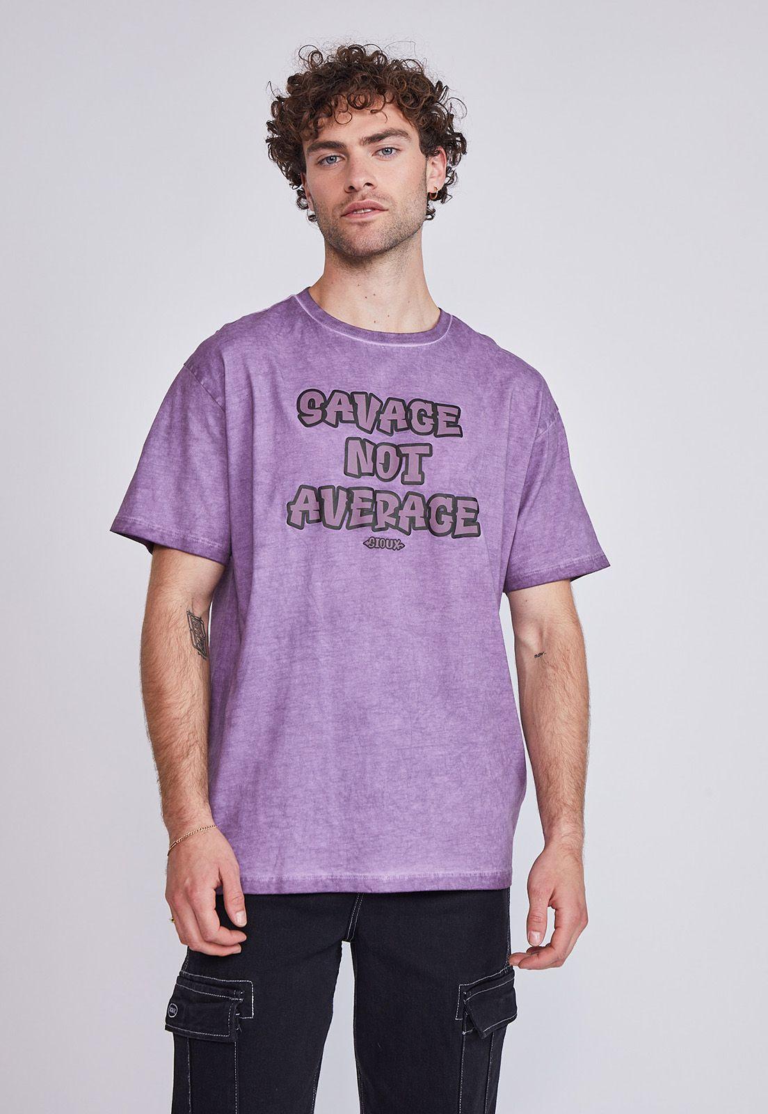 Polera Hombre Grafiti Lila Sioux-0