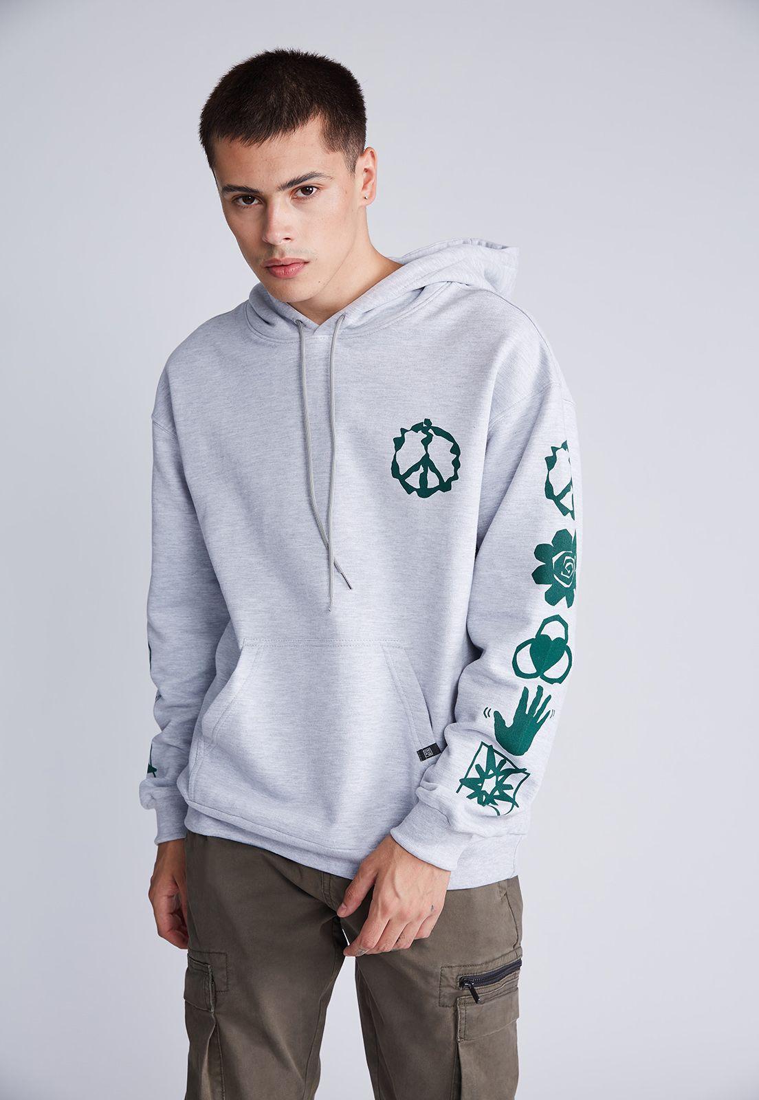 Polerón Regular Estampado Gris Sioux-0