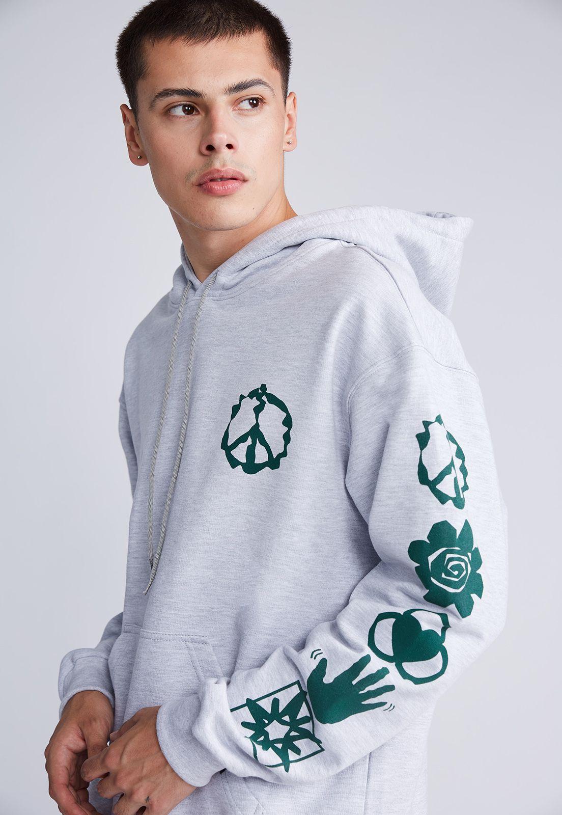 Polerón Regular Estampado Gris Sioux-1