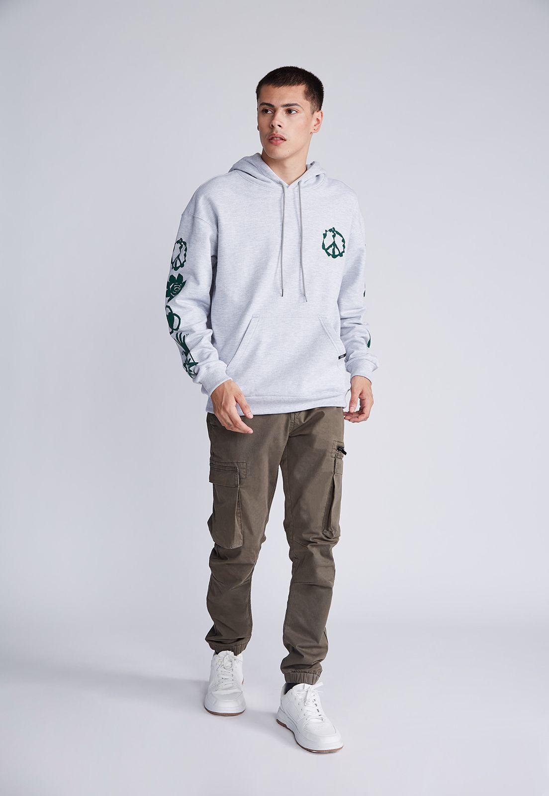 Polerón Regular Estampado Gris Sioux-3