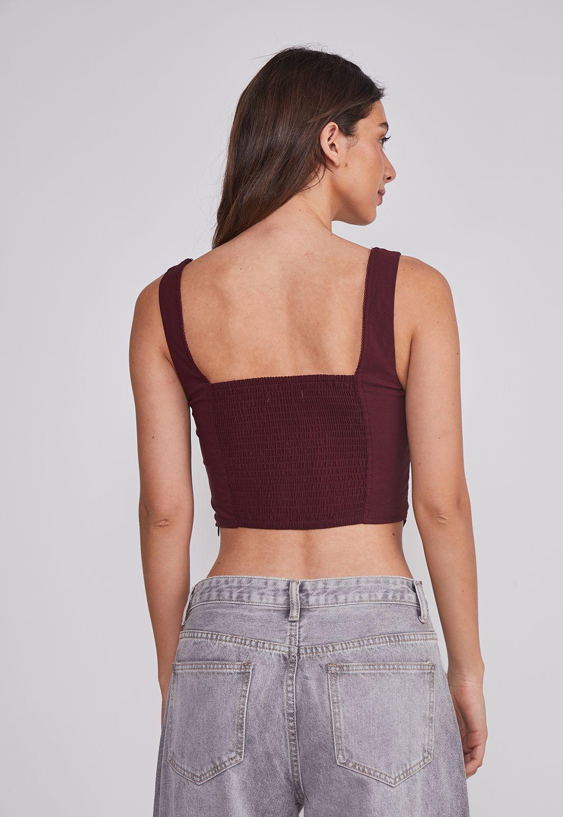 Peto Mujer Corset Estructura Burdeo Sioux-3