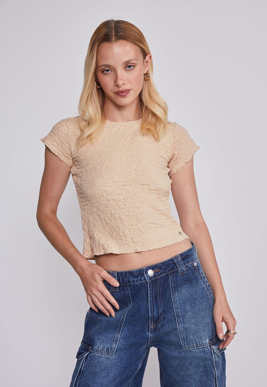 Polera Mujer Texturada Beige Sioux-0