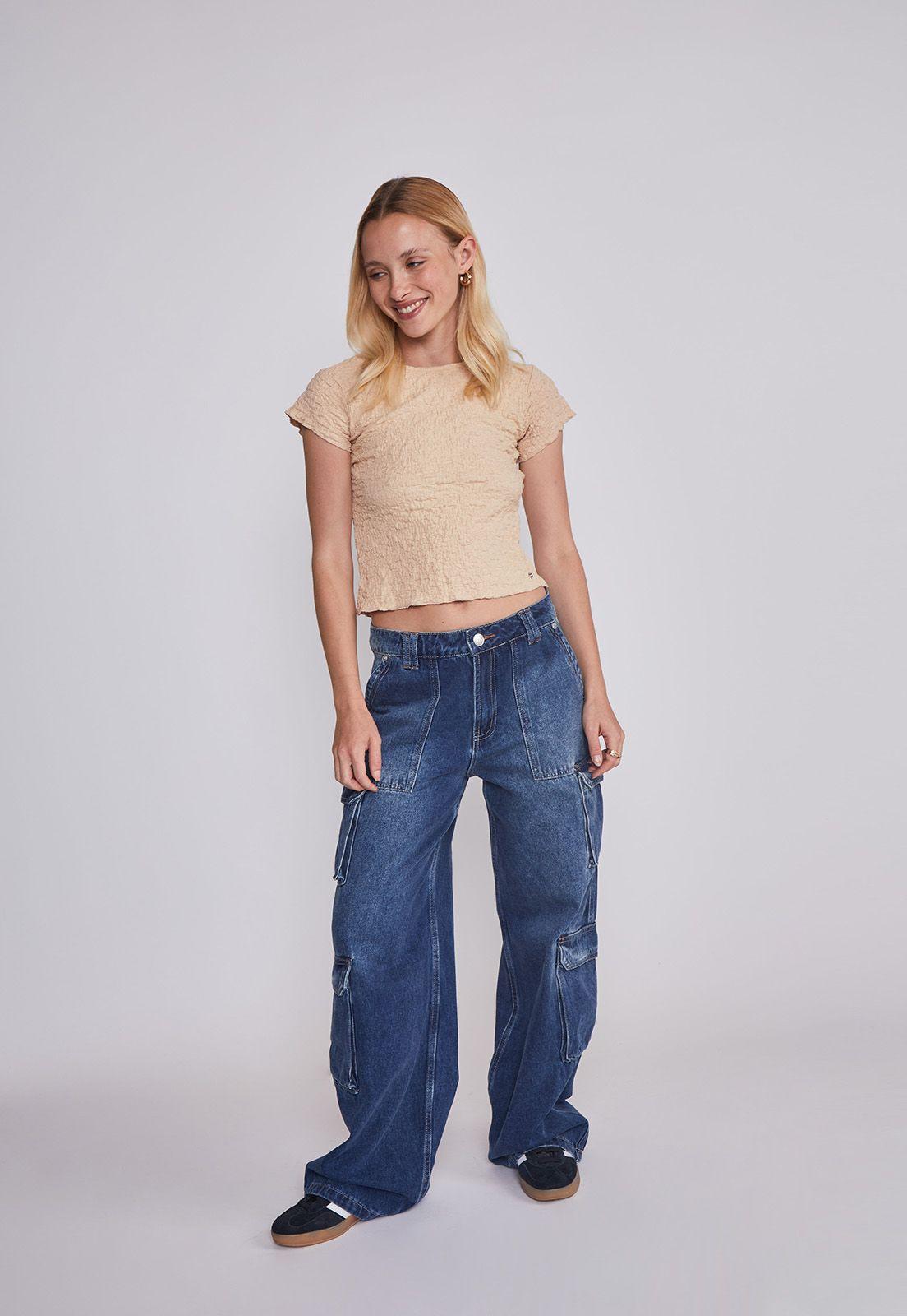 Polera Mujer Texturada Beige Sioux-4