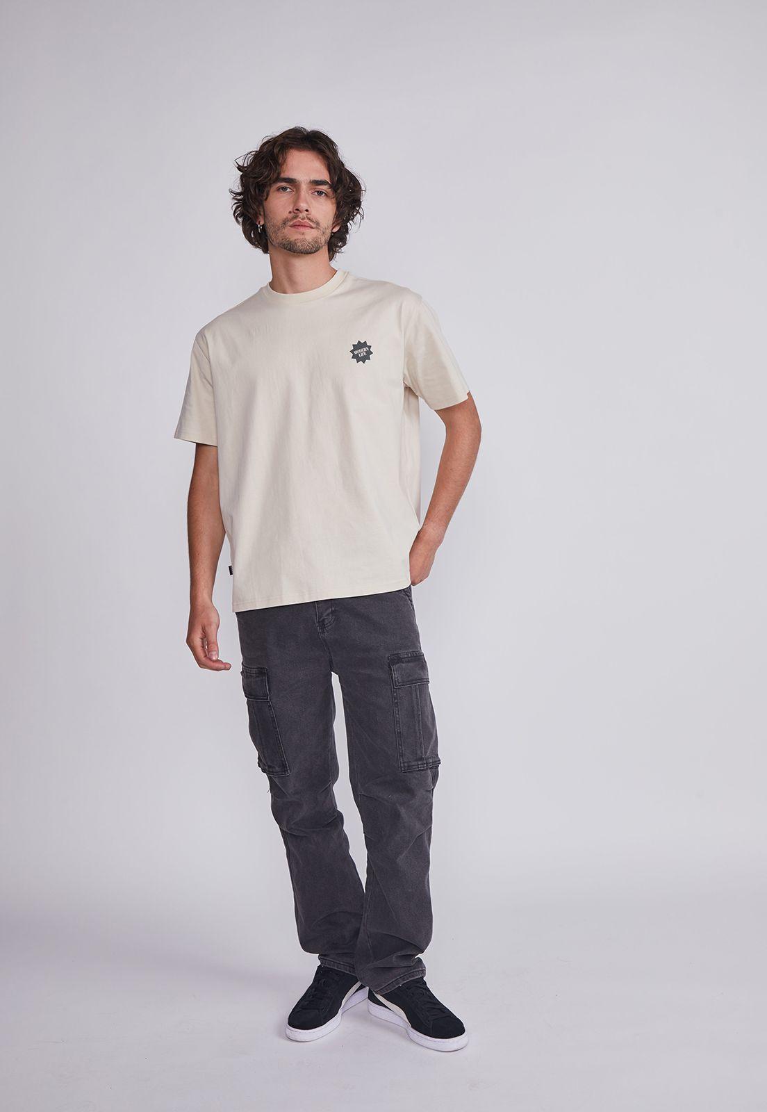 Jeans Hombre Negro Cargo Lavado Sioux-3