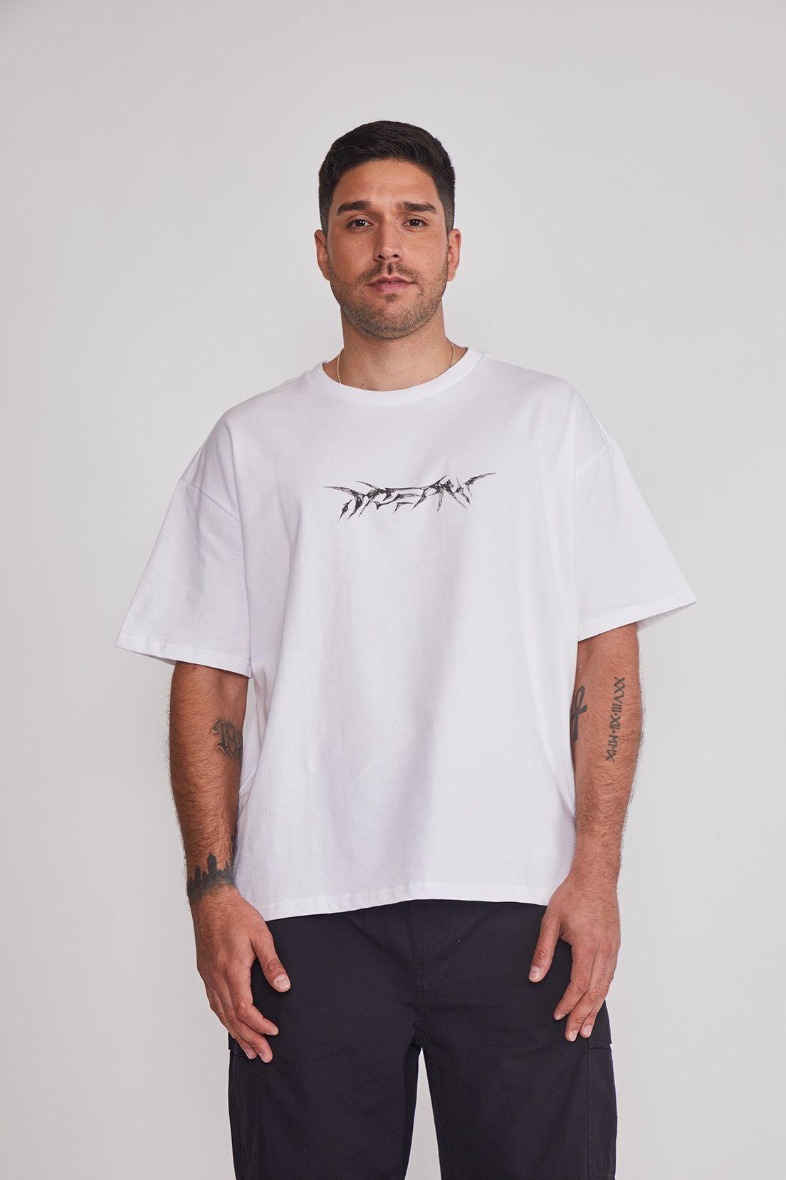 Polera Hombre Oversize Death Blanco Sioux-0