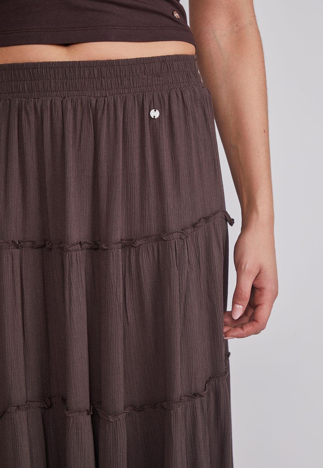 Falda Mujer Rustica Paneles Café Sioux-2