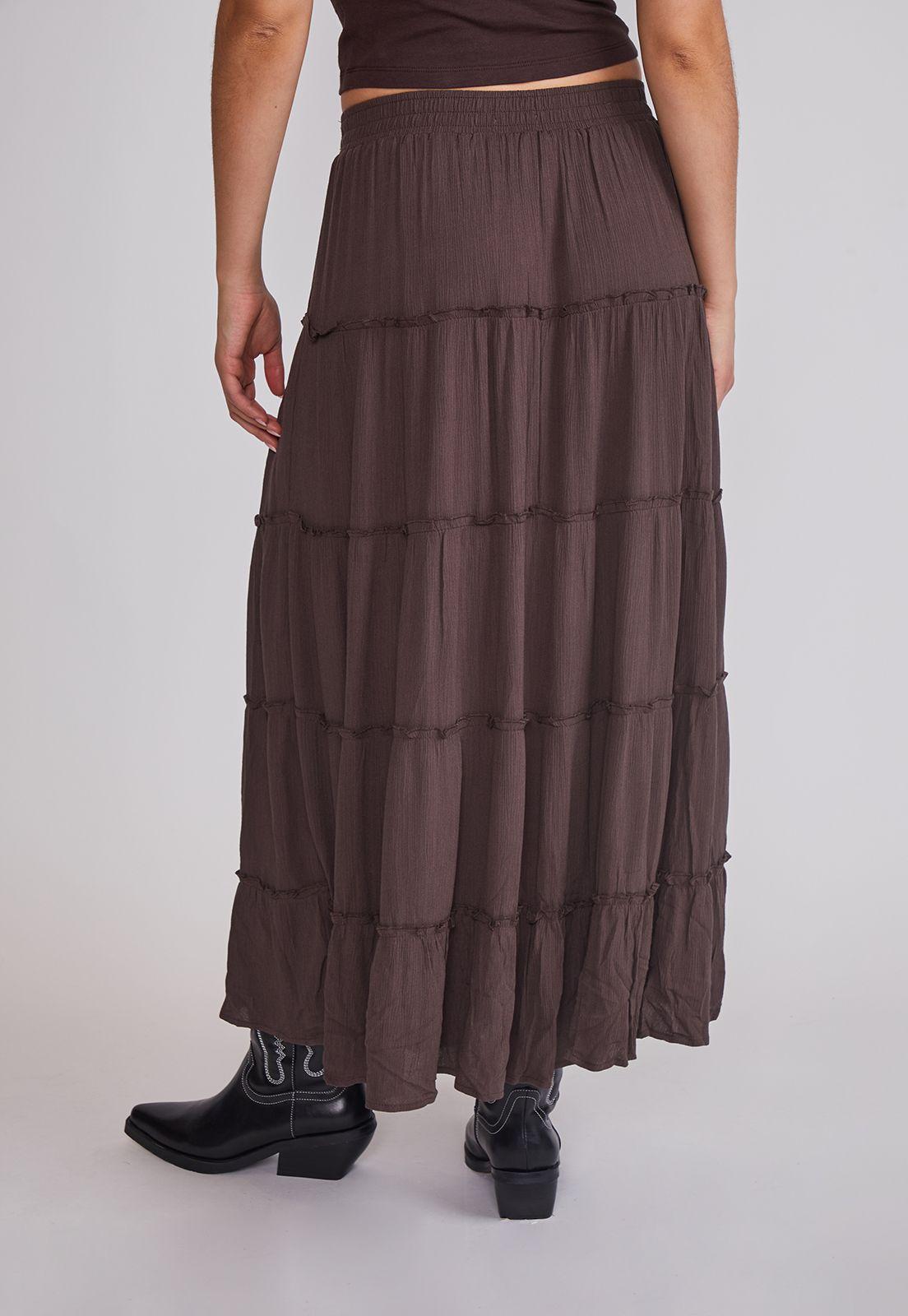 Falda Mujer Rustica Paneles Café Sioux-3