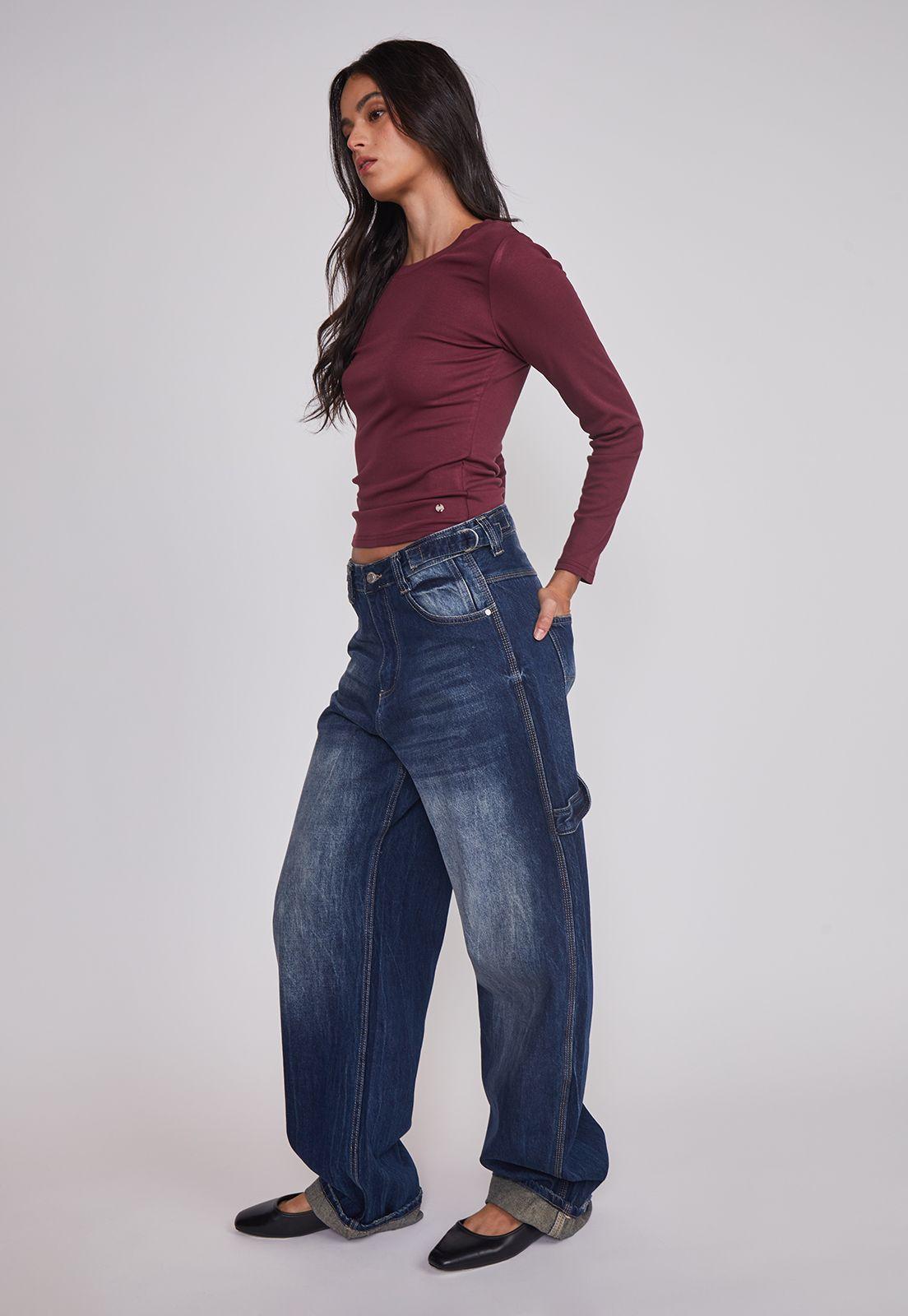 Jeans Mujer Balloon Carpenter Azul Sioux-5