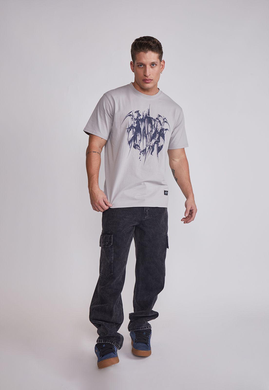 Polera Hombre Death Print Gris Sioux-4