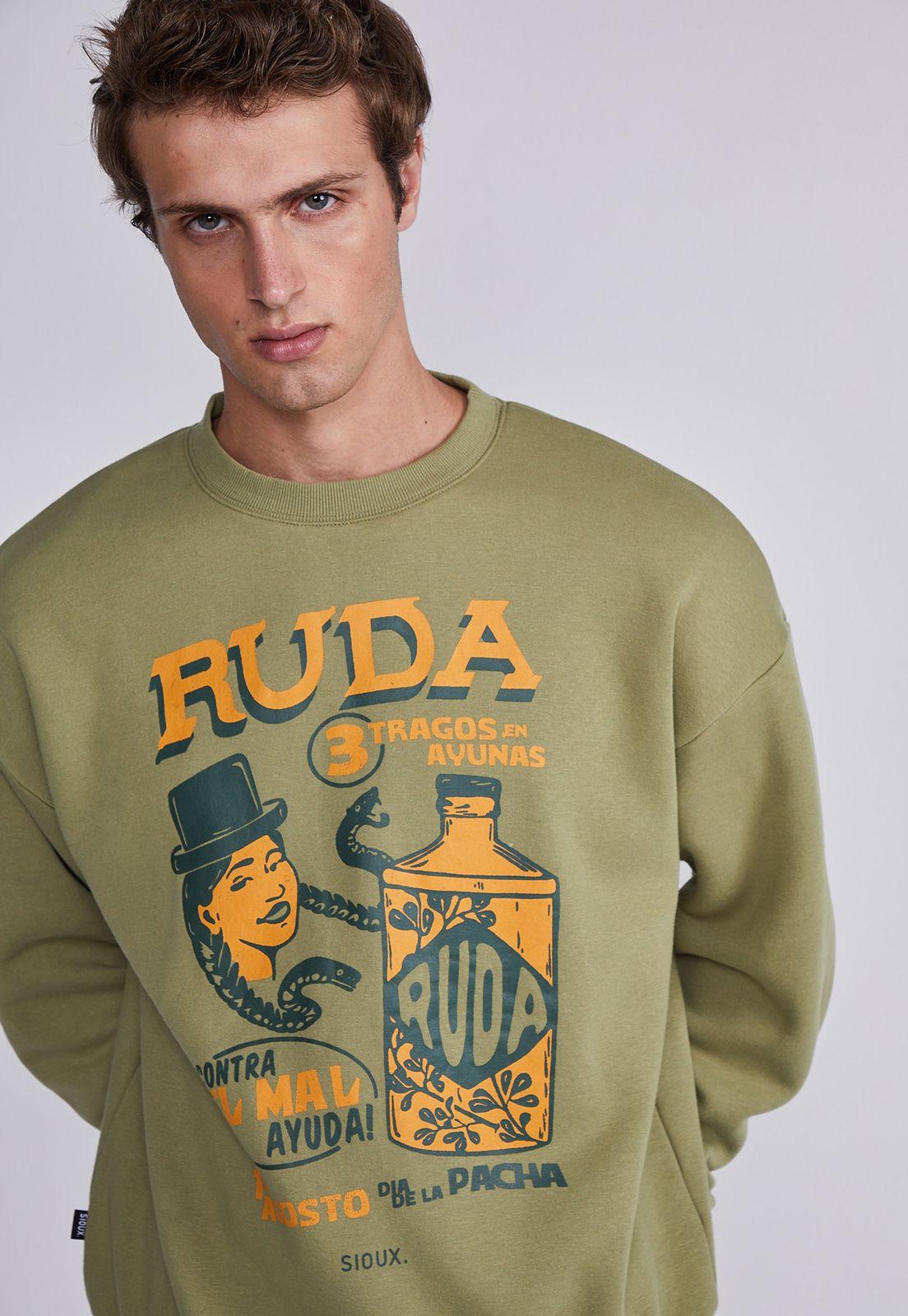 Polerón Hombre Verde Ruda Sioux-1