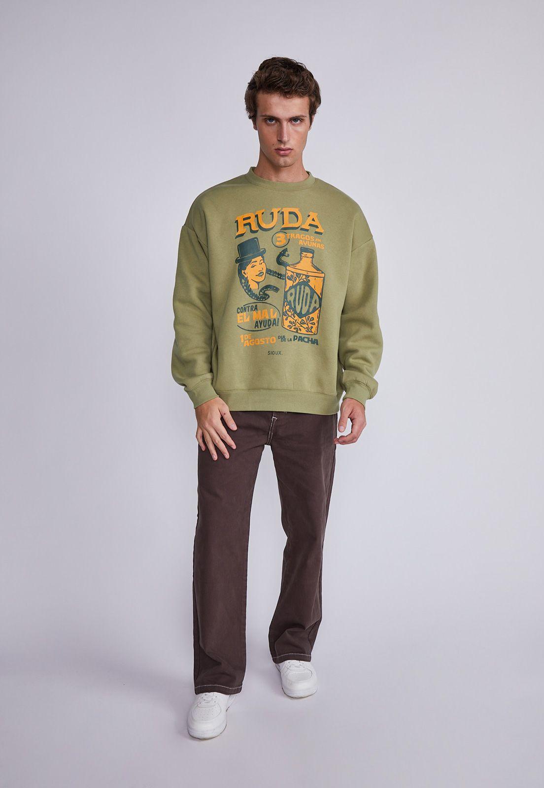 Polerón Hombre Verde Ruda Sioux-3
