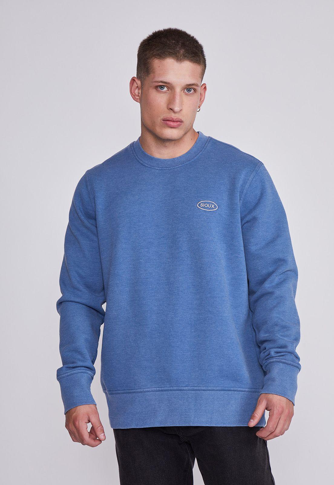 Polerón Hombre Azul Cuello Redondo Lavado Sioux-0