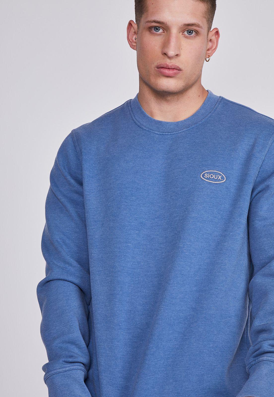 Polerón Hombre Azul Cuello Redondo Lavado Sioux-1