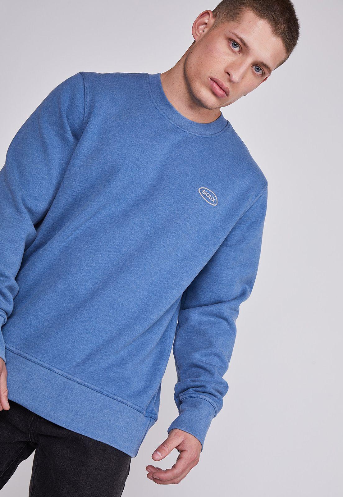 Polerón Hombre Azul Cuello Redondo Lavado Sioux-2