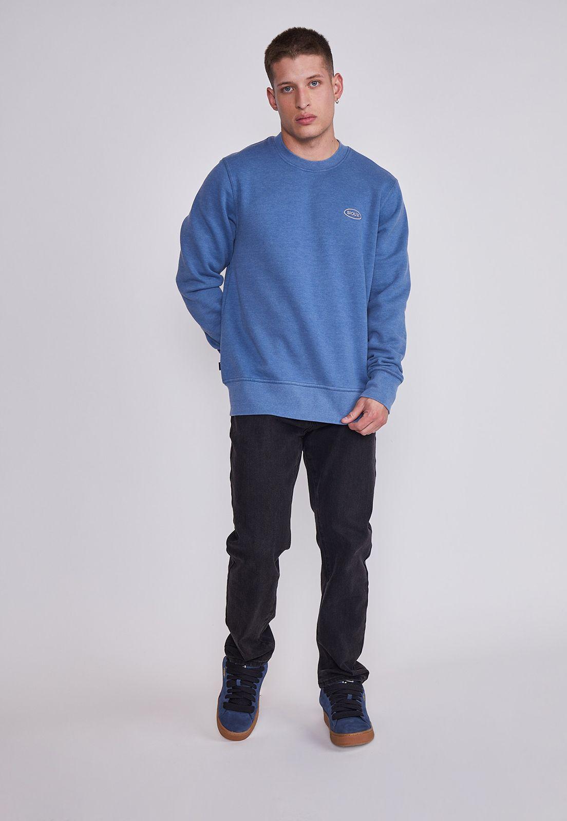 Polerón Hombre Azul Cuello Redondo Lavado Sioux-4