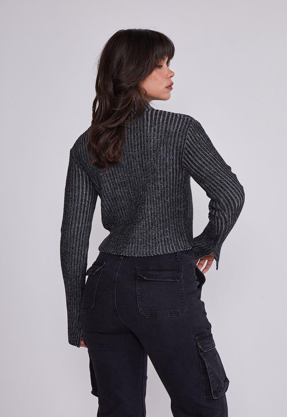 Sweater Mujer Gris Manga Abierta Sioux-2