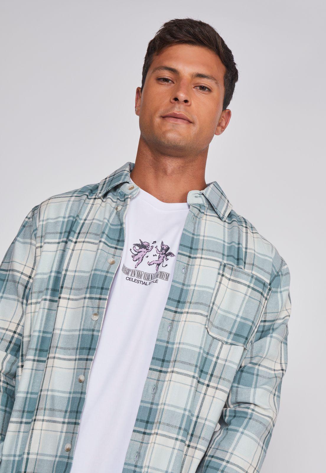 Camisa Hombre Escoces Bolsillo Verde Sioux-3