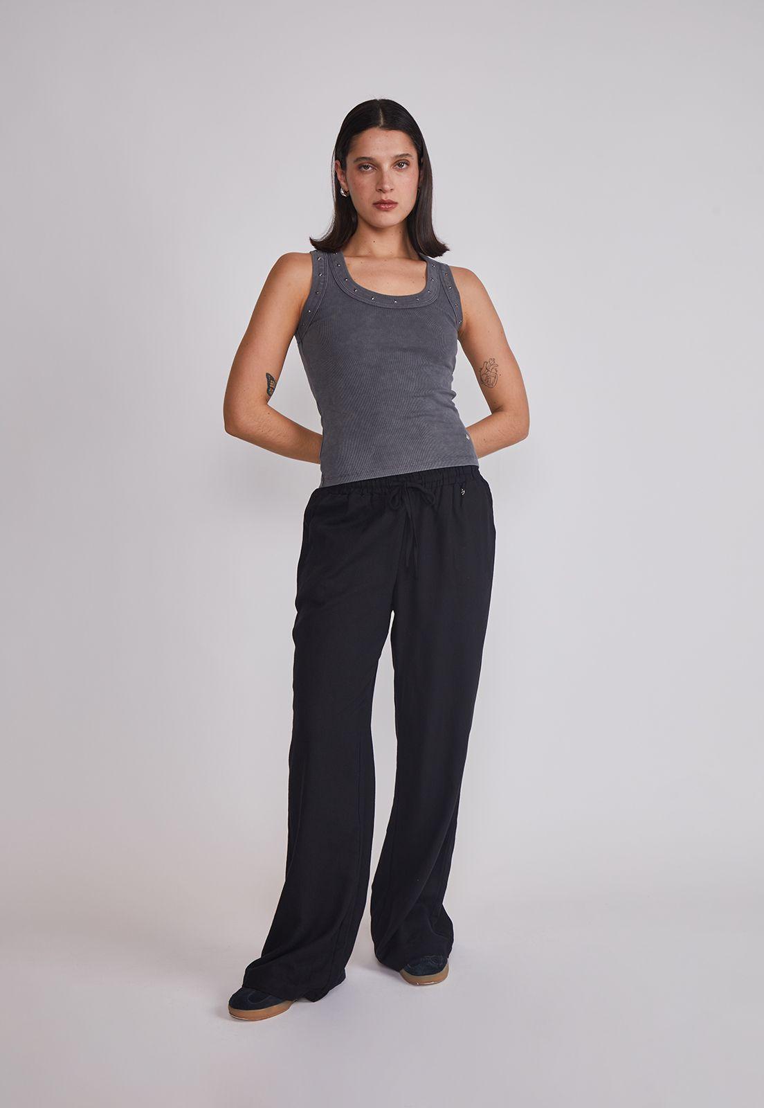 Peto Mujer Tachas Estrellas Gris Sioux-4